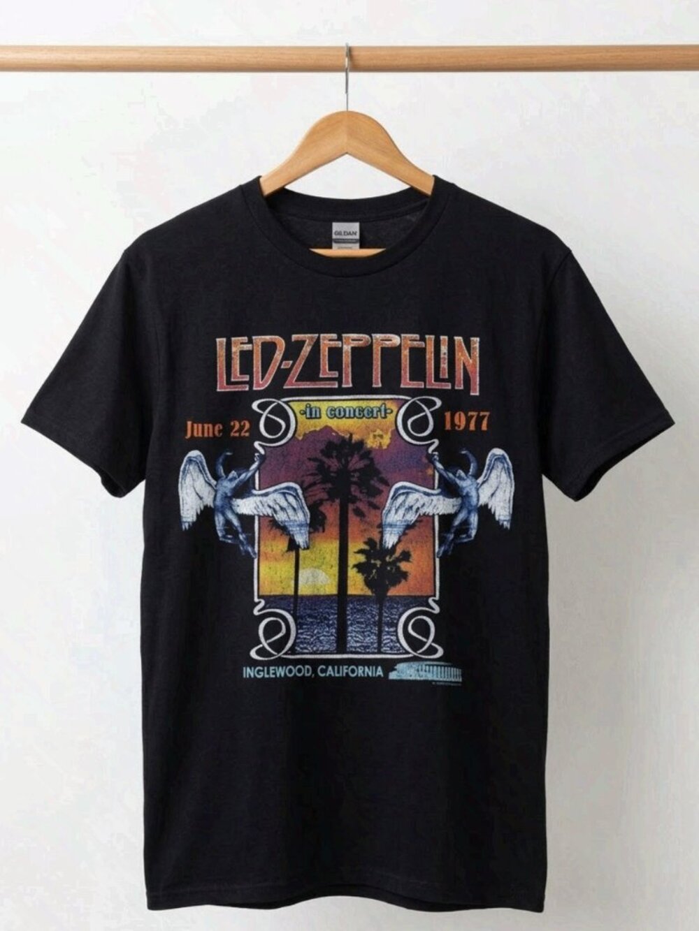 Led Zeppelin T Shirt Inglewood In Concert 77 Robert Plant New Reprint